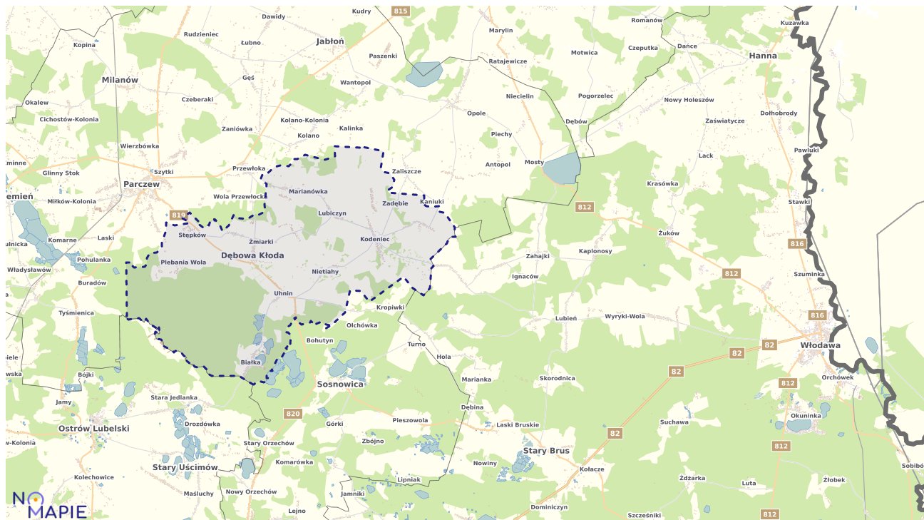 Mapa uzbrojenia terenu Dębowej Kłody